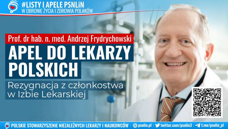 Profesor Frydrychowski Andrzej apeluje do lekarzy